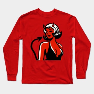 Retro Devil Girl Long Sleeve T-Shirt